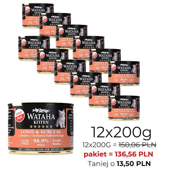 WATAHA HUNT KITTEN CAT ŁOSOŚ KURCZAK 200/12