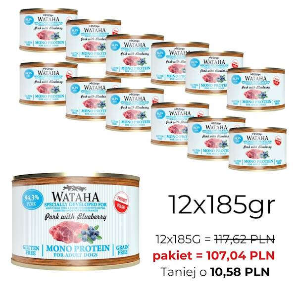 WATAHA MONO PROTEIN ADULT DOG 94,5% WIE.BOR.185/12