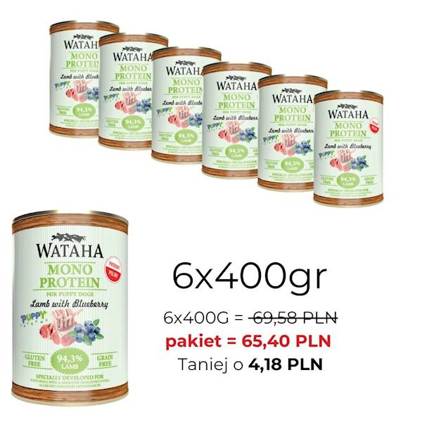 WATAHA MONO PROTEIN PUPPY 94,3% JAG.Z BOR. 400/6