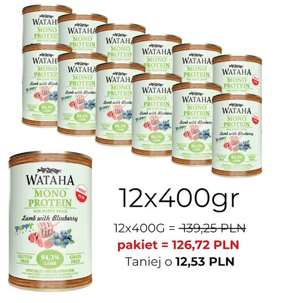 WATAHA MONO PROTEIN PUPPY 94,3% JAG.Z BOR. 400/12