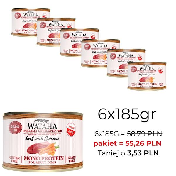 WATAHA MONO PROTEIN ADULT DOG 94,6% WO.Z MA.185/6