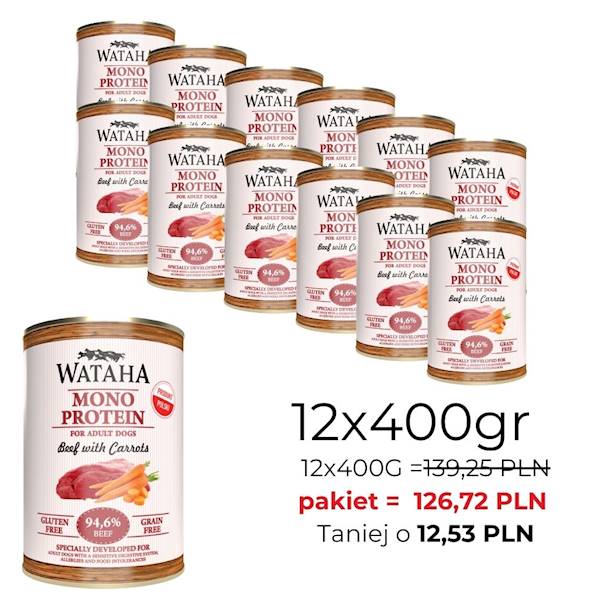 WATAHA MONO PROTEIN ADULT DOG 94,6% WO.Z MA.400/12