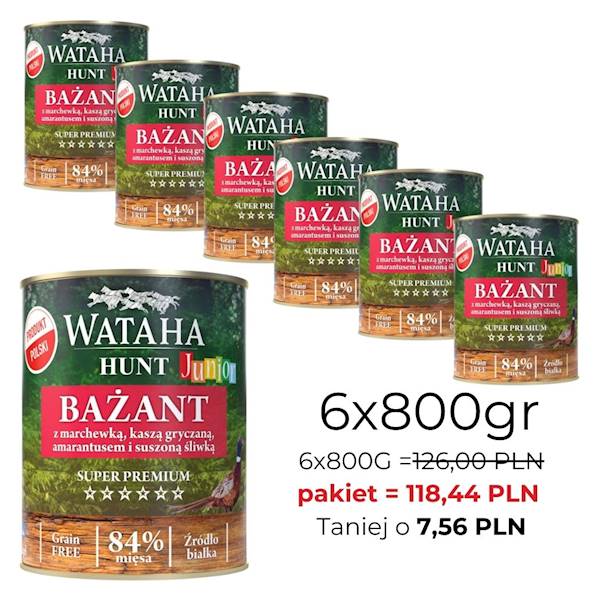 WATAHA PUSZKA 84% JUNIOR BAŻANT Z MAR.ŚLIW.800/6