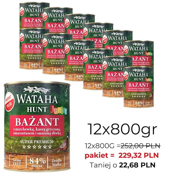 WATAHA PUSZKA 84% JUNIOR BAŻANT Z MAR.ŚLIW.800/12