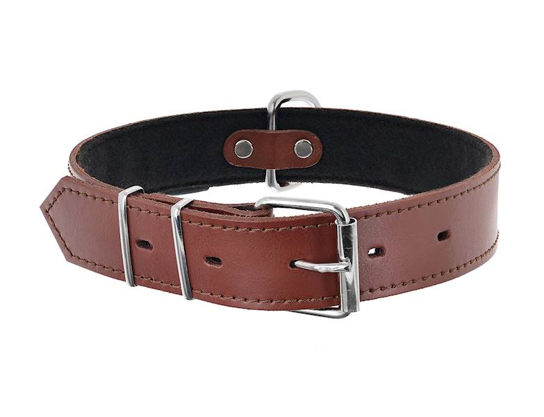 OBROŻA SKÓRZANA 40mm/67cm BRĄZOWA