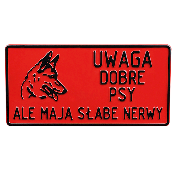 TABLICZKA METALOWA DUŻA OSTRZEGAWCZA 15x30cm 23