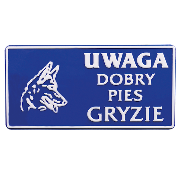 TABLICZKA METALOWA DUŻA OSTRZEGAWCZA 15x30cm 18
