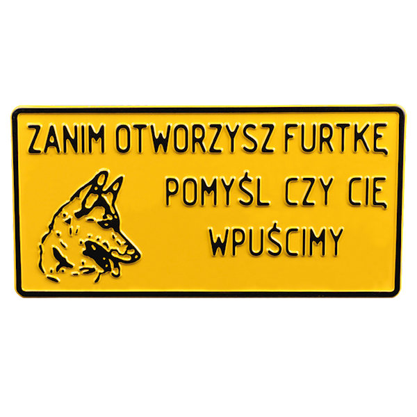 TABLICZKA METALOWA DUŻA OSTRZEGAWCZA 15x30cm 17