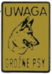 TABLICZKA METALOWA MAŁA OSTRZEGAWCZA 20x15cm 44