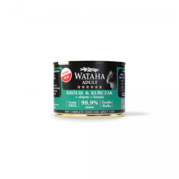 WATAHA HUNT ADULT CAT KRÓLIK KURCZAK 200g