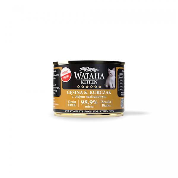 WATAHA HUNT KITTEN CAT GĘSINA KURCZAK 200g