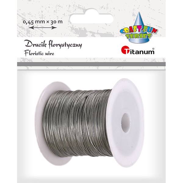 Drucik florystyczny Titanum 0,45mm x 30m srebrny
