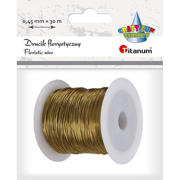 Drucik florystyczny Titanum 0,45mm x 30m złoty