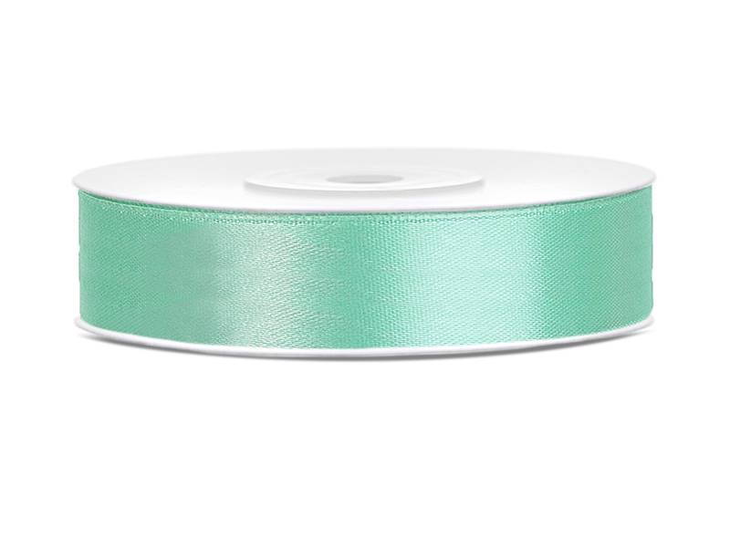 Wstążka satynowa miętowa 12 mm x 25 m