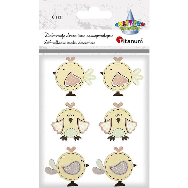 Ozdoba drewniana ptaszki samoprzylepne (427831)