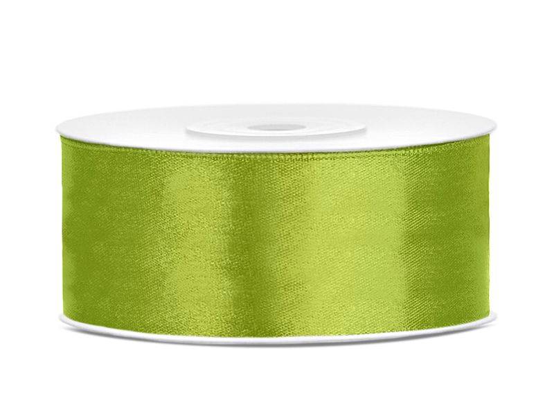 Wstążka satynowa zielone jabłko 25mm x 25m