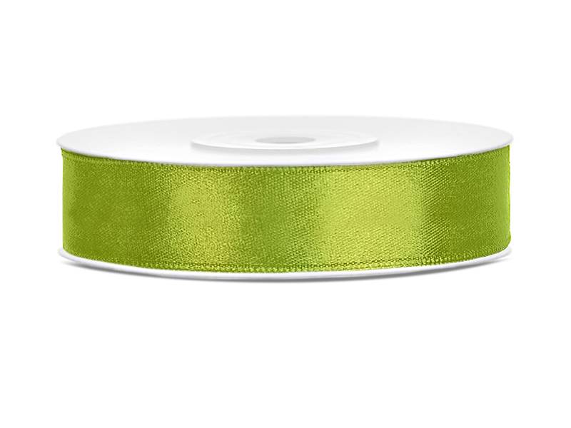 Wstążka satynowa zielone jabłko 12 mm x 25 m