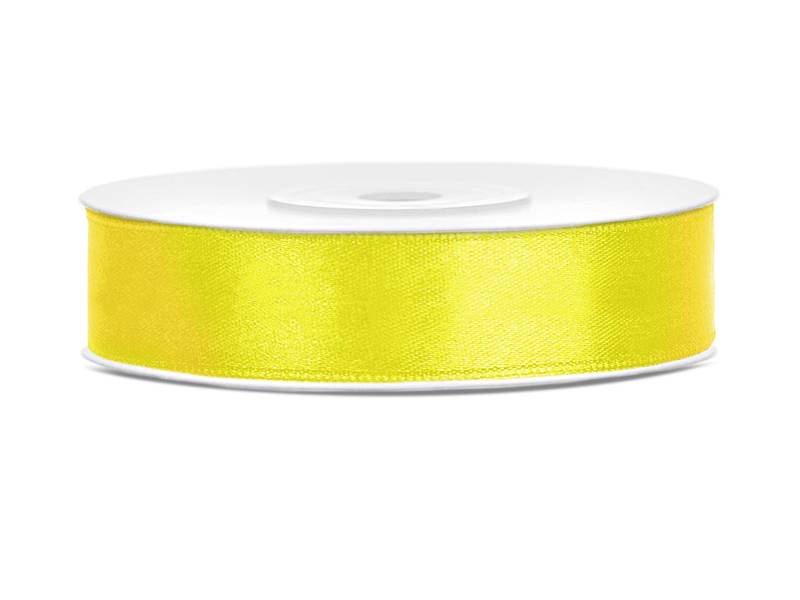 Wstążka satynowa żółta 12 mm x 25 m