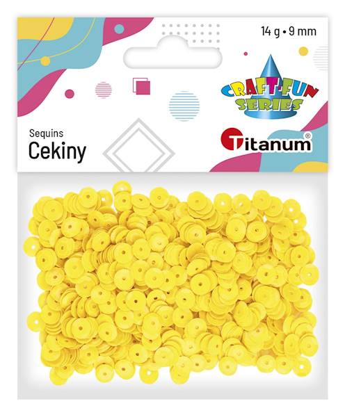 Cekiny Titanum okrągłe 9mm 14g żółte