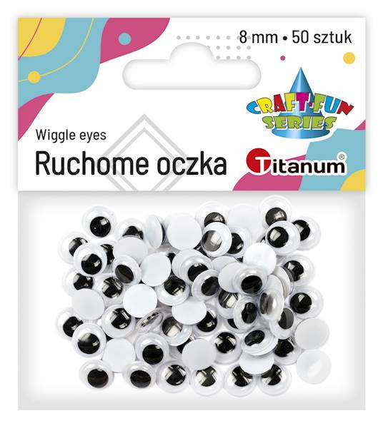 Ruchome oczy Titanum 8mm 50 szt. 
