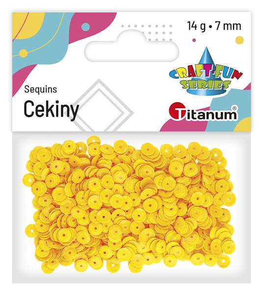 Cekiny Titanum okrągłe 7mm 14g żółte