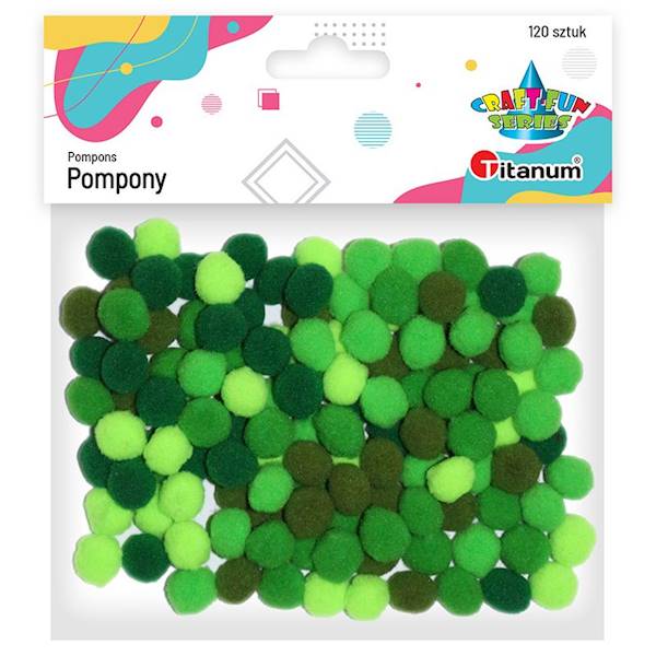 Pompony Titanum Craft-Fun Series zielony 120 szt