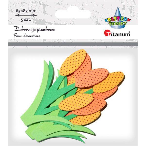 Dekoracje piankowe Titanum 5 szt. kwiaty 