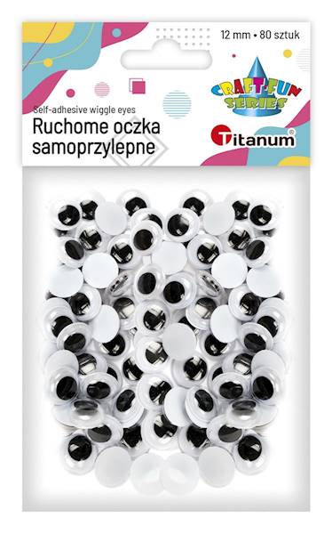 Ruchome oczy samoprzylepne Titanum 12mm 80szt.
