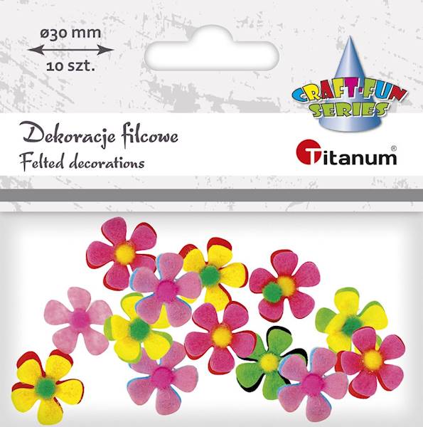 Dekoracje filcowe Titanum kwiaty 10 szt.