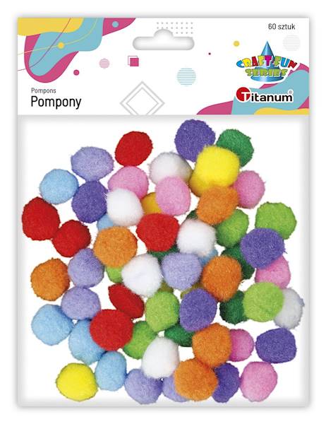 Pompony poliestrowe Titanum 60 szt. 20mm