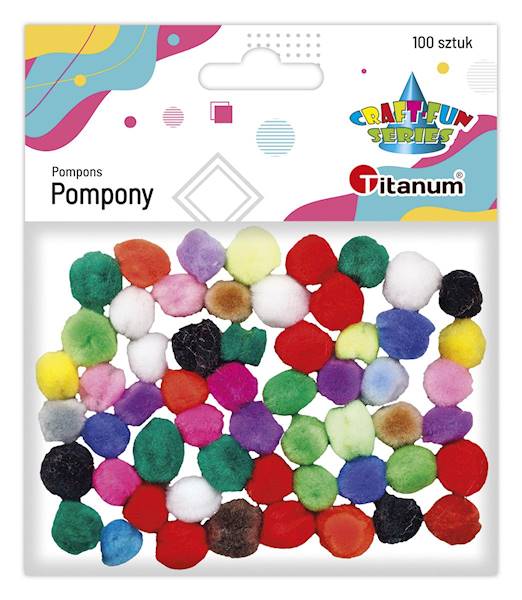 Pompony akrylowe Titanum mix kolorów 100 szt. 10mm