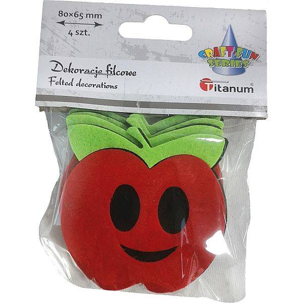 Dekoracje filcowe Titanum jabłka 4 szt.