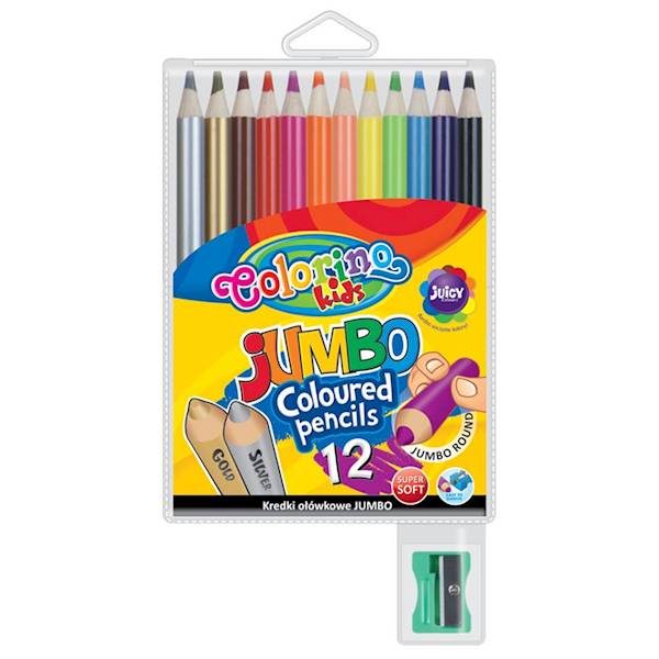 Kredki ołówkowe 12 jumbo + temperówka