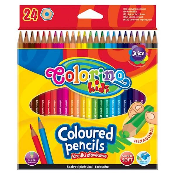 Kredki ołówkowe 24 colorino heksagonalne
