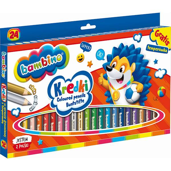 Kredki  Bambino 24 kolory drewniane