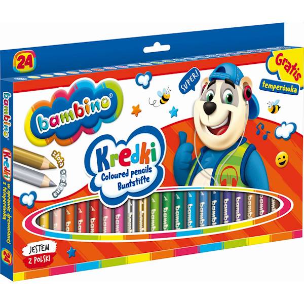Kredki  Bambino 24 kolory drewniane