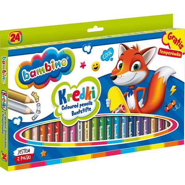 Kredki  Bambino 24 kolory drewniane