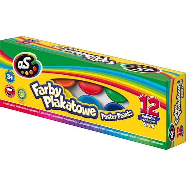 Farby plakatowe AS 12 kolorów