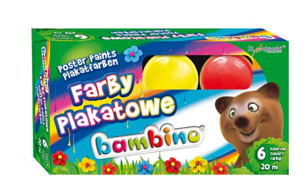 Farby plakatowe 6 kolorów BAMBINO