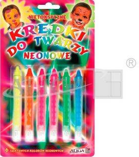 Kredki do twrzy 6kol neon