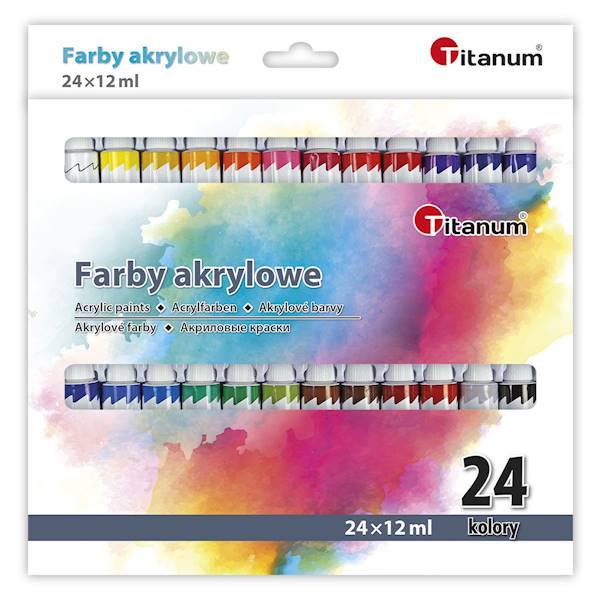 Farby akrylowe w tubie 24 kol. Titanum