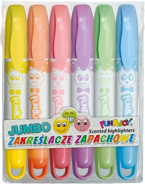 Zakreślacze zapachowe 6 kol. Jumbo Fun&Joy