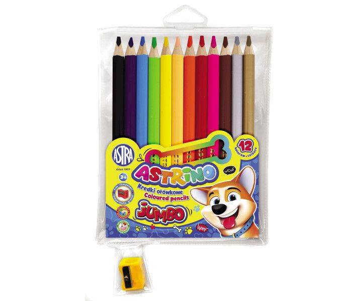 Kredki ołówkowe Astrino jumbo 12 kol.