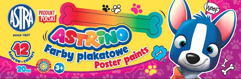 Farby plakatowe Astrino 12 kolorów – 20 ml 