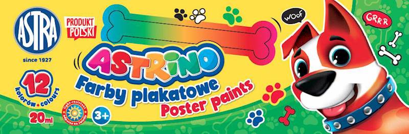 Farby plakatowe Astrino 12 kolorów – 20 ml 