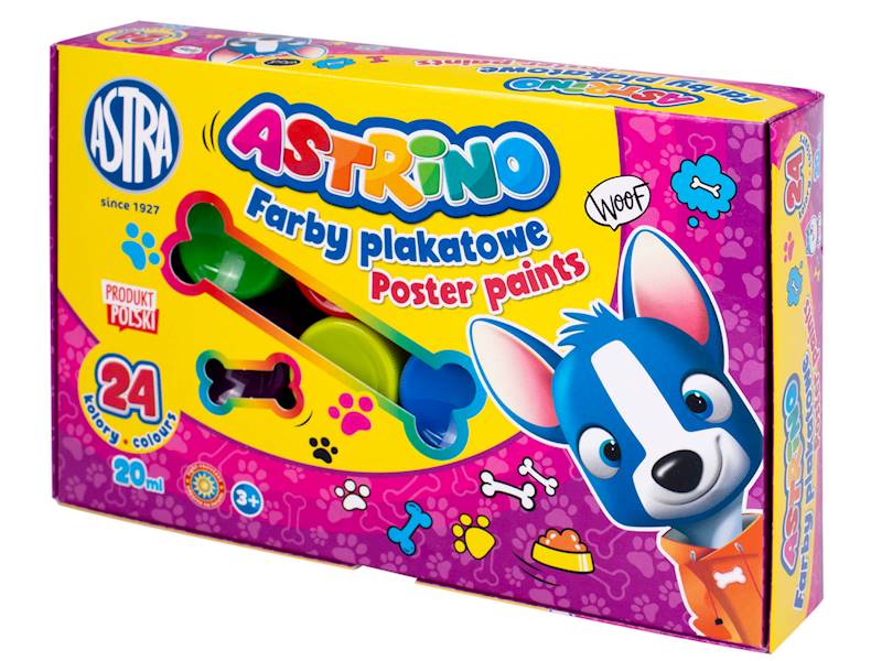 Farby plakatowe Astrino 24 kolory – 20 ml