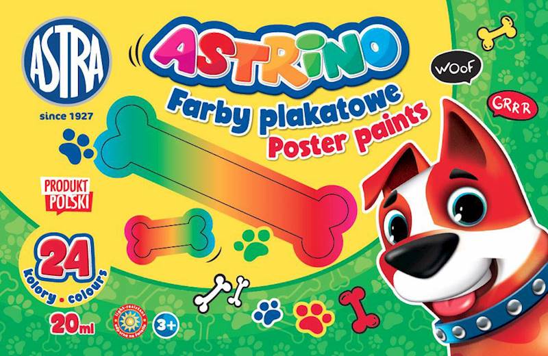 Farby plakatowe Astrino 24 kolory – 20 ml