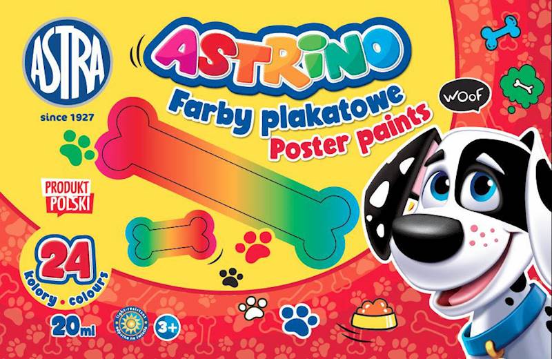 Farby plakatowe Astrino 24 kolory – 20 ml