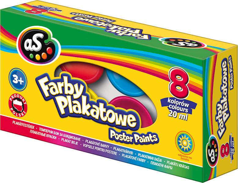 Farby plakatowe AS 8 kolorów 
