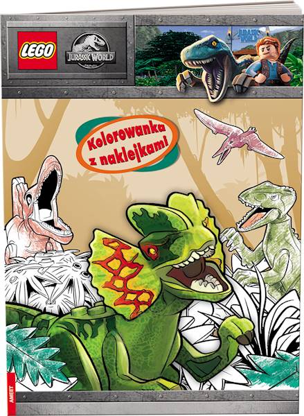 Kolorowanka z naklejkami: Lego Jurrasic World